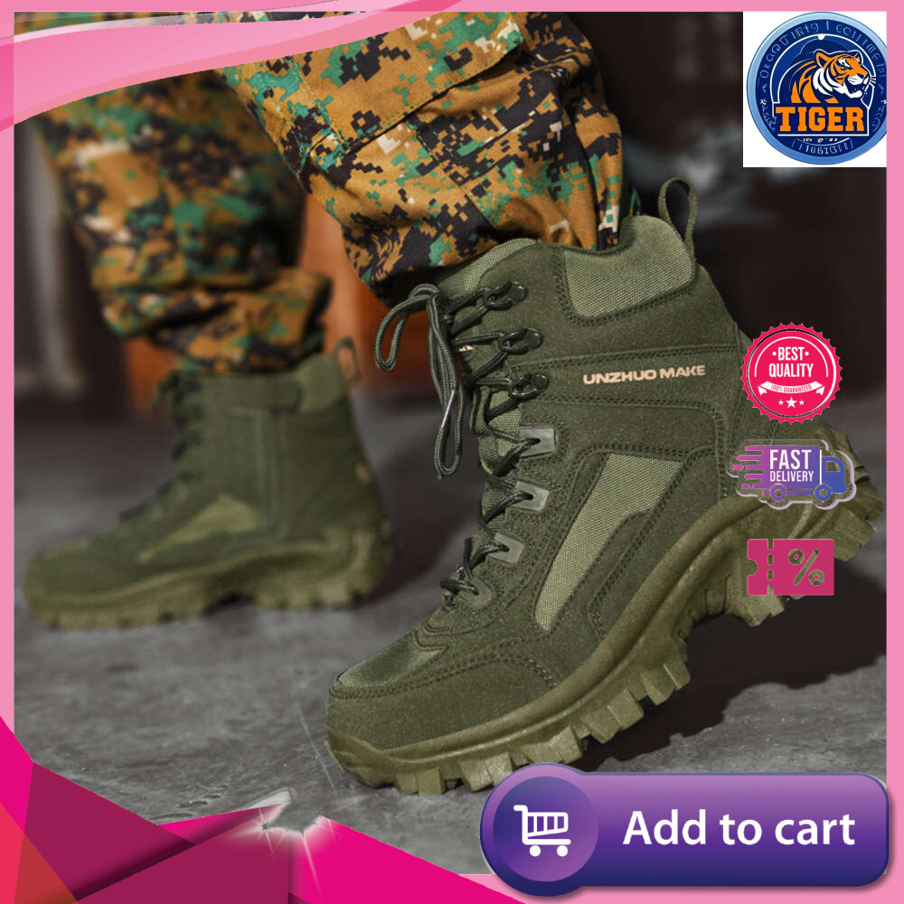 Ddmytiger Mens Tactical Army Military Desert Waterproof Ankle New Men Outdoor Combat Boots Work Safety Hiking Shoes Outdoor Shoes