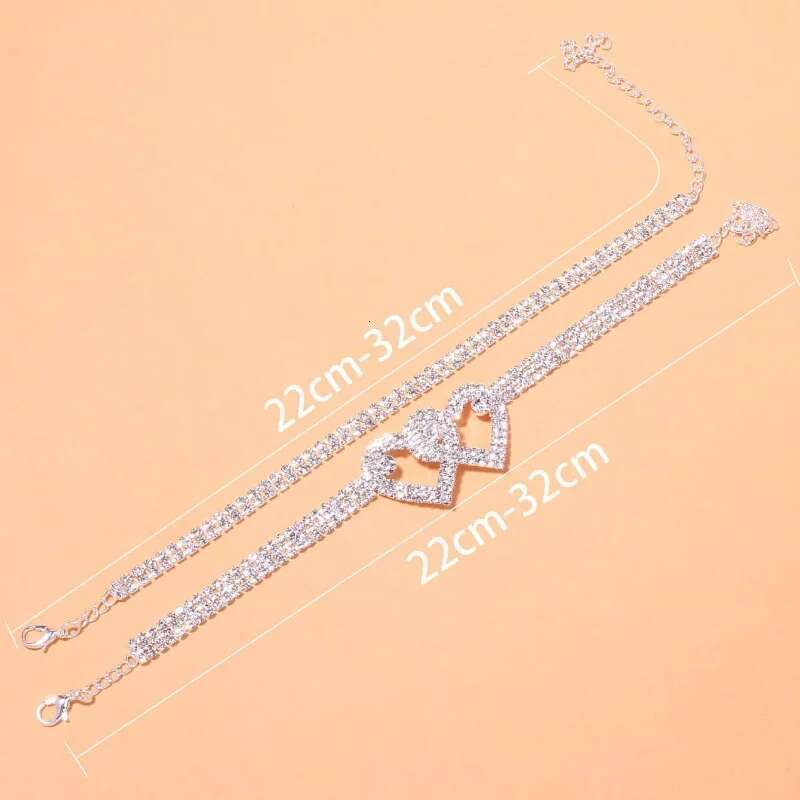 Beautiful Dazzling Cubic Zirconia Chain Anklet For Women Fashion Sier Color Ankle Bracelet Barefoot Sandals Foot Jewelry
