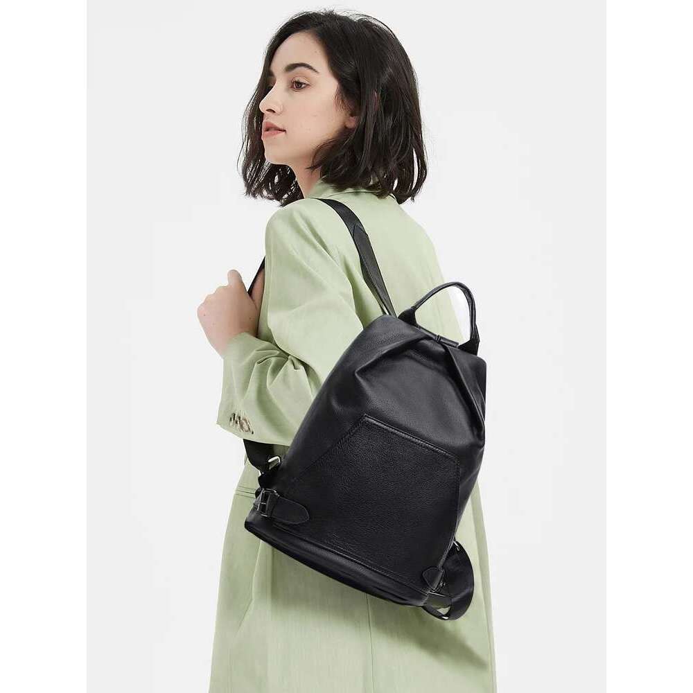 Zency Summer For Women's Genuine Leather Anti-Theft Large School Bag Designer Backpack Female Travel Shopper A4 Rucksack