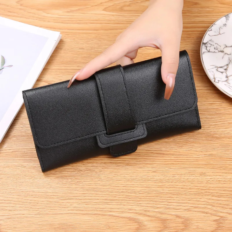 Elegant Womens Long Wallet Leather Trifold Clutch Wallet Credit Card Holder Ladies Cute Pink Wallet Purse with Zip Coin Pocket 250512