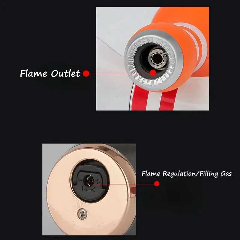 Jobon Bowling Ball Shaped Turbine Torch Lighter Desktop Ornaments Gift Metal Outdoor Windproof Blue Flame Jet Butane Gas Lighter Y250513