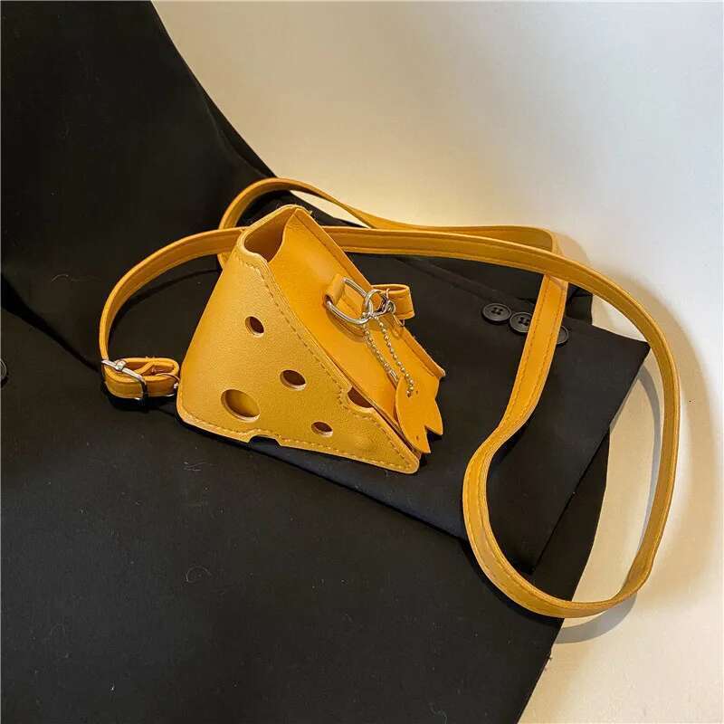 1Pcs Women's Triangle And Square Cheese Shaped Mini PU Leather Bags Cute Earphonepurses Handbags Crossbody Shoulder Bag