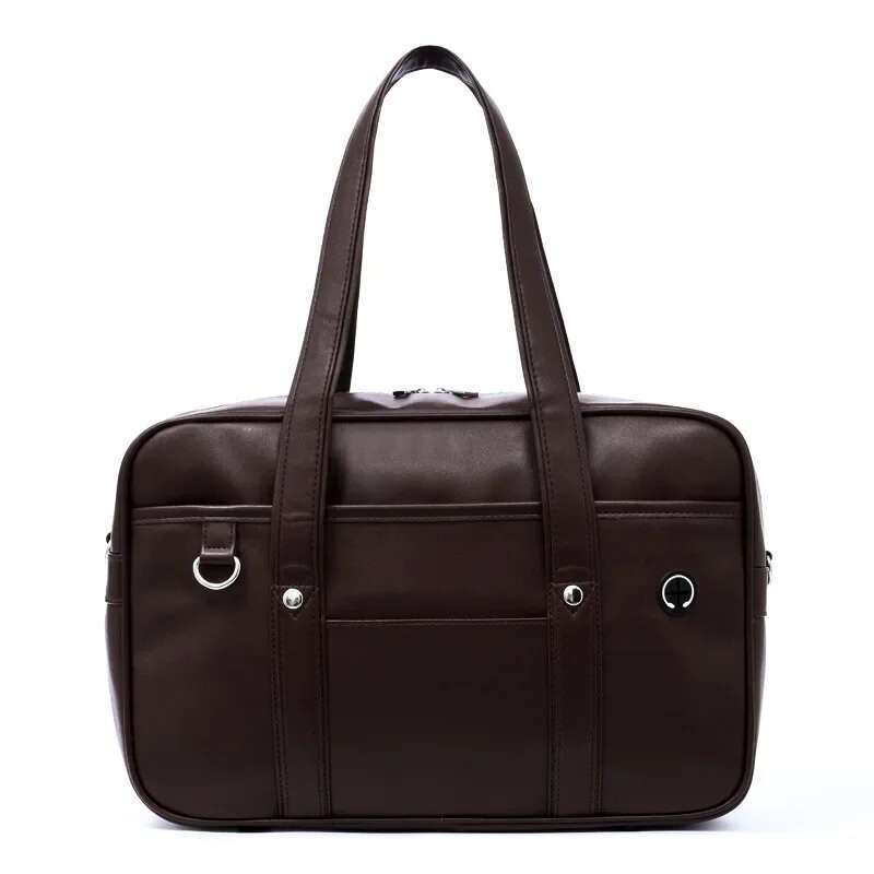 Girls Casual PU Shoulder Kids Junior High School Students Bag Versatile Children Uniform Handbag Solid Color Simple Fashion