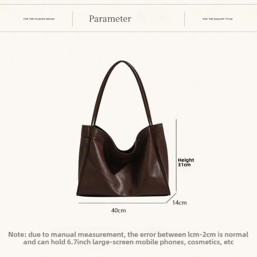 Women's Leather Tote Vintage Large Capacity Commuter High Quality Casual Shoulder Brand Name Bag Handbag