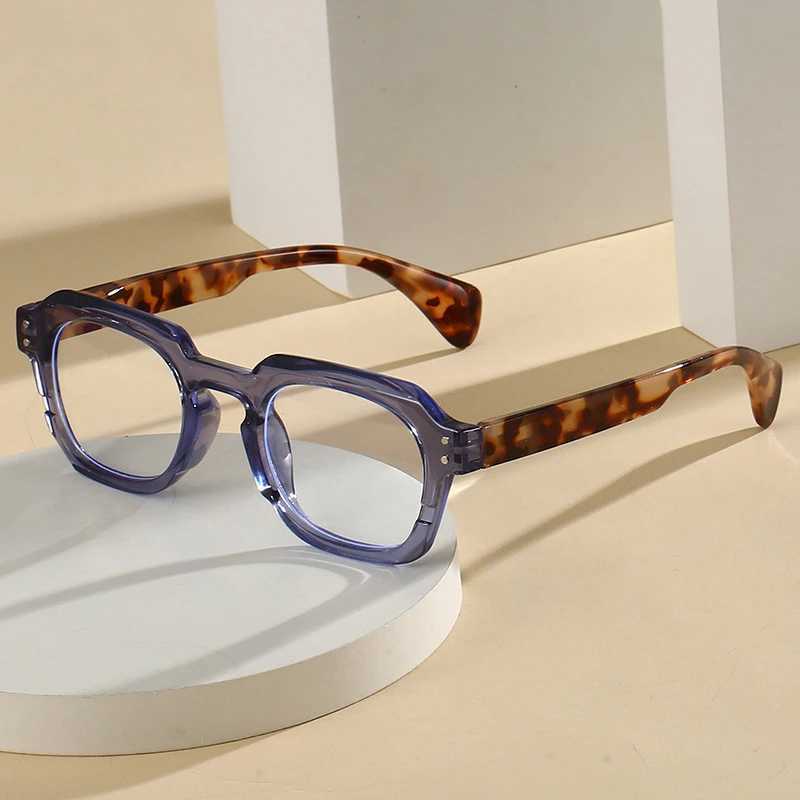Rhaegal Texture Acetate Color Vintage Square Blue Light Reading Glasses for Women Men Spring Hinge Eyeglasses for All Face W250513