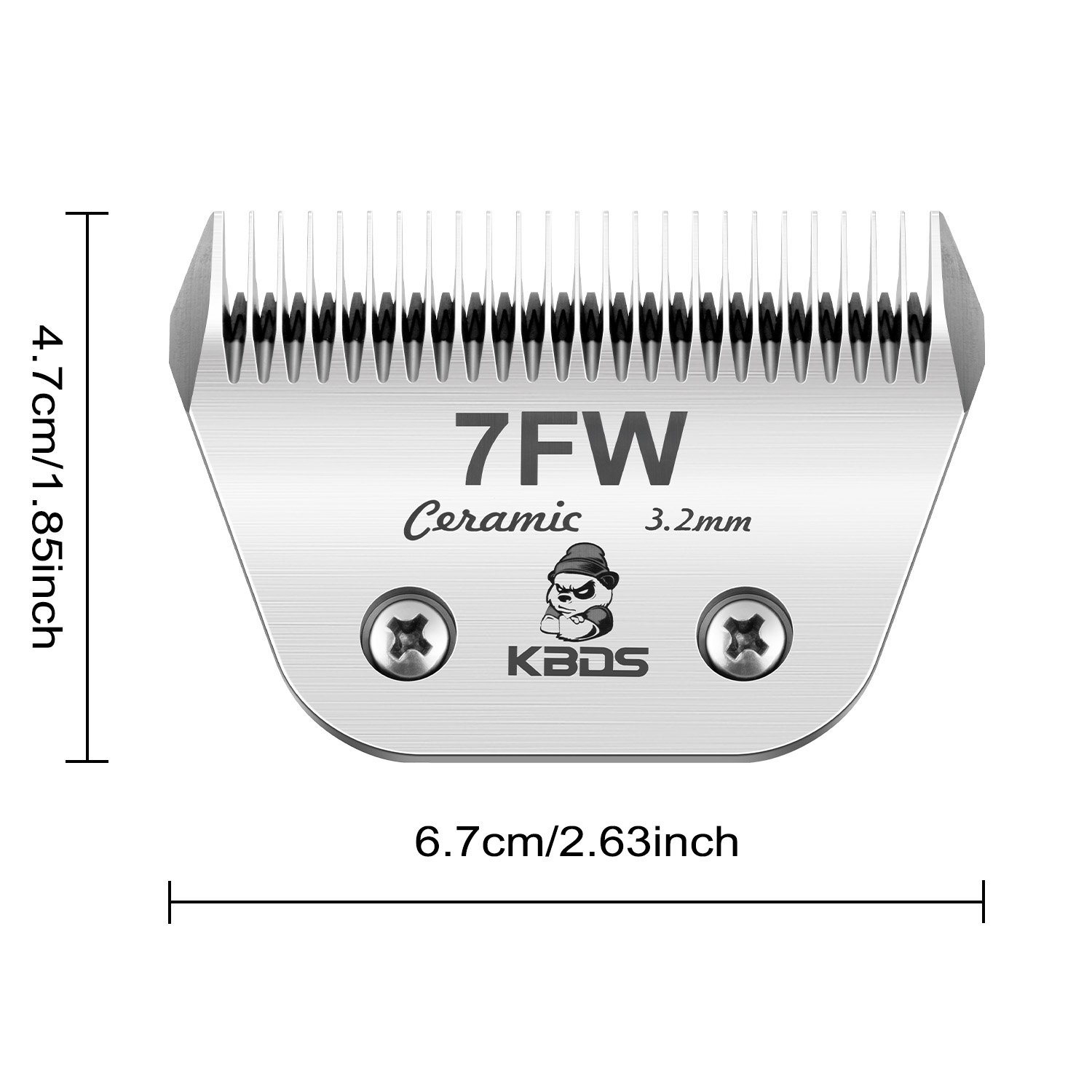 KBDS Detachable Ceramic Wide 7FW Blade for Dog Grooming Cuts Length(1/8" - 3.2mm) Compatible with Most Andis, Oster, Wahl A5 Clippers(Customizabl