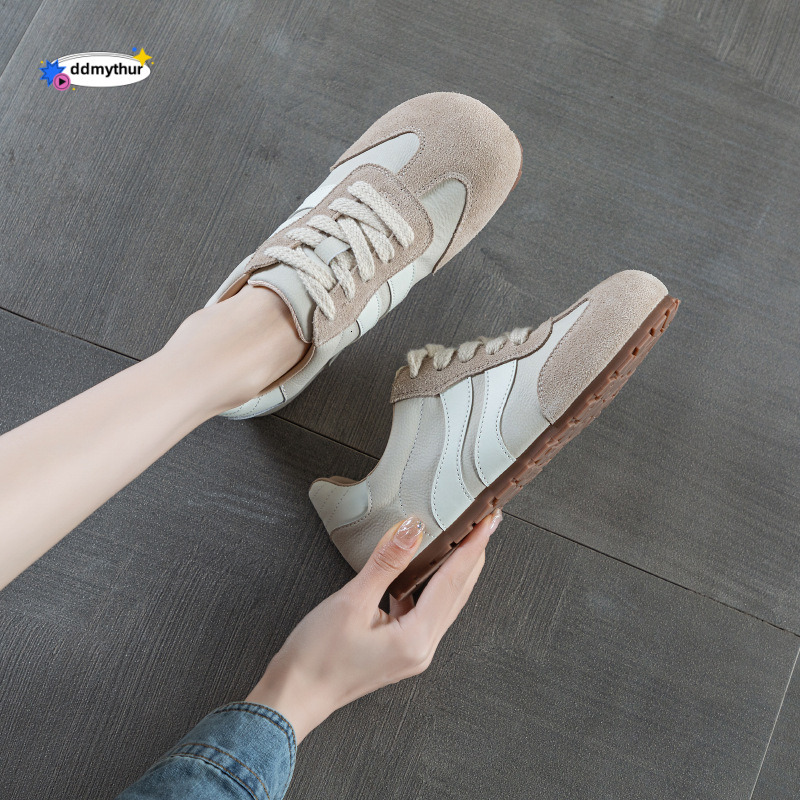 Leisure sports training 2024 new leather flat Forrest Gump shoes for women ddmythur