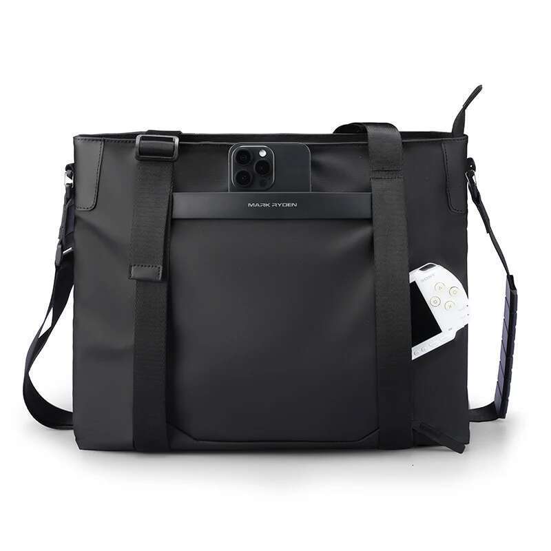 Mark Ryden Multifunctional Leather Messenger Bag Black Crossbody Large Capacity Stylish Men Shoulder Bag Men