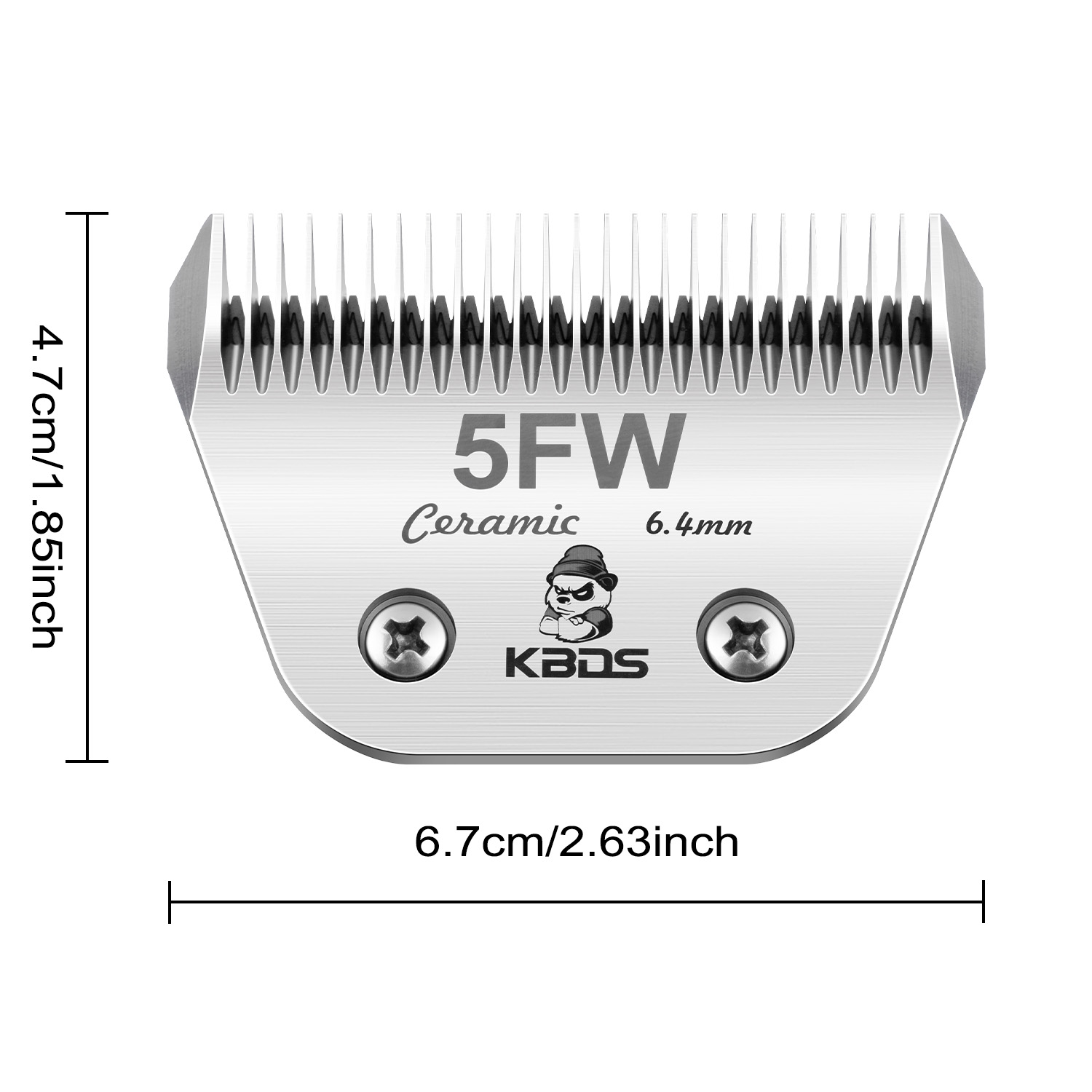 KBDS Detachable Ceramic Wide 5FW Blade for Dog Grooming Cuts Length(1/4" - 6.4mm) Compatible with Most Andis, Oster, Wahl A5 Clippers(Customizabl