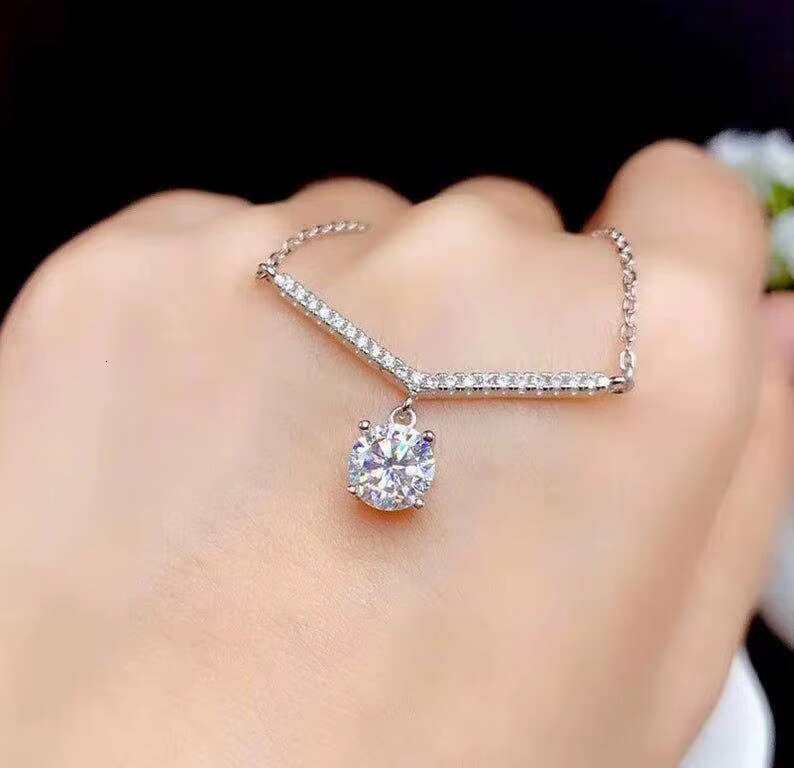 2.00tcw round cut silica pendant necklace, pure sier gift necklace