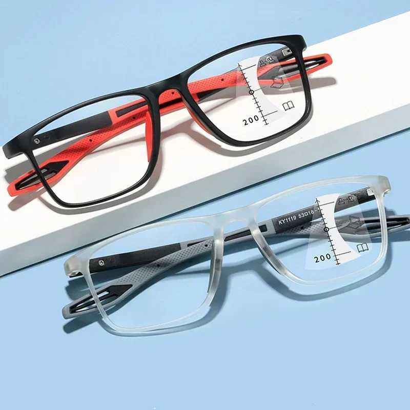 TR90 Anti-blue Light Multifocal Reading Glasses Men Women Progressive Near Far Eyewear Ultralight Sports Farsight Eyeglasses W250513