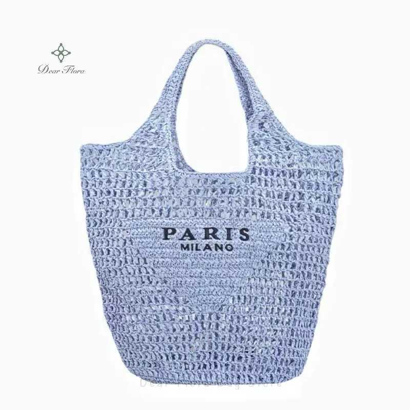 Womens Summer Beach Vacation Fashion Straw Knitting Shoulder Bags Hollow Out Handbag Portable Large Capacity Casual Tote Z250513