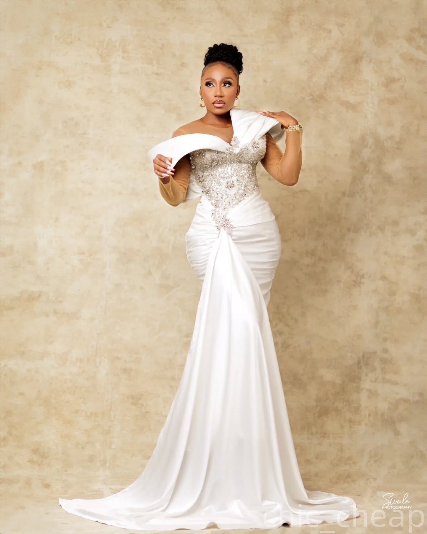 White Mermaid Plus Size Prom Dresses 2025 Lace Crystals Satin Full Sleeves Evening Formal Party Second Birthday Engagement Gowns Dress For Special Occ
