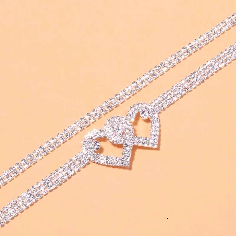 Beautiful Dazzling Cubic Zirconia Chain Anklet For Women Fashion Sier Color Ankle Bracelet Barefoot Sandals Foot Jewelry