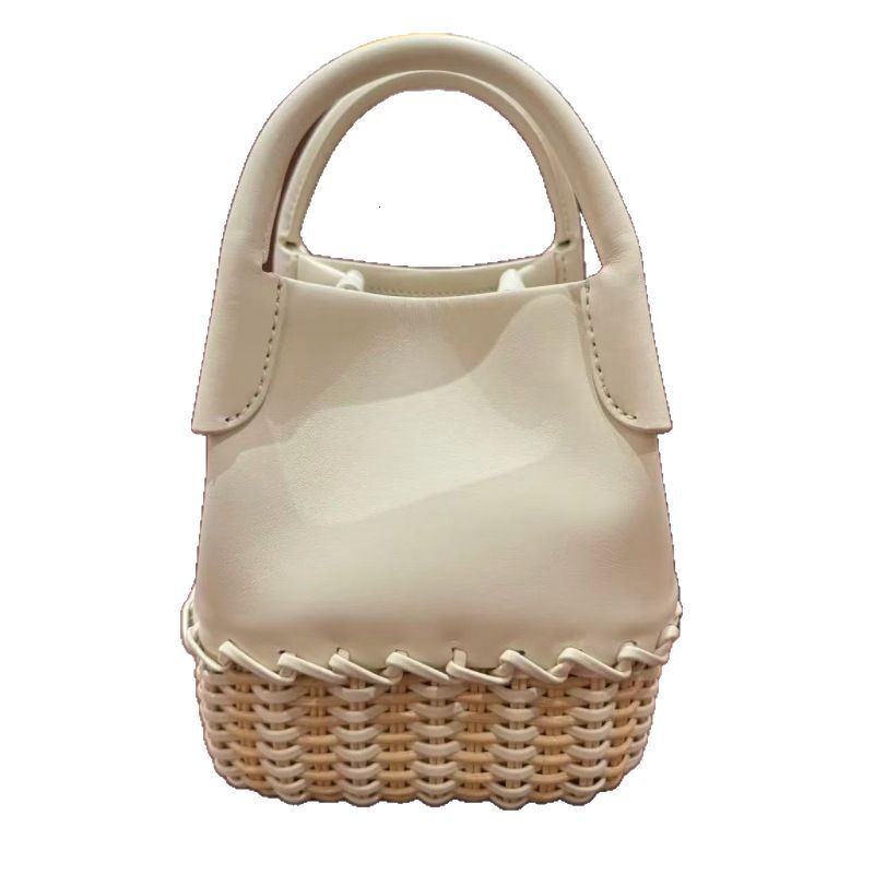 2025S designer spring/summer new L19 rattan white beige cowhide women woven handbag crossbody square box bag Free Shipping
