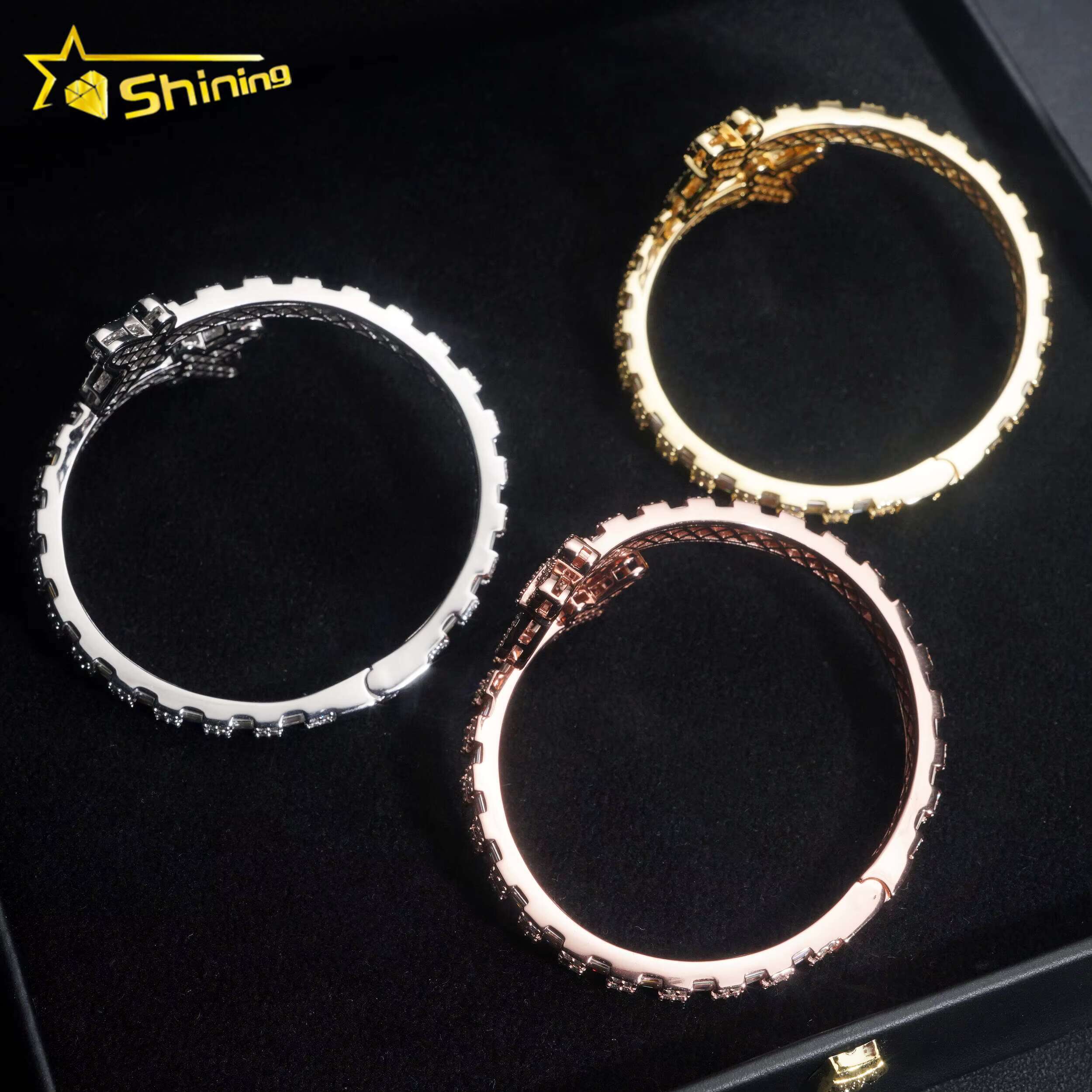 Fine Jewelry Set 925 Sterling Silver Butterfly Style Moissanite Diamond Bracelet and Ring GRA Certificate