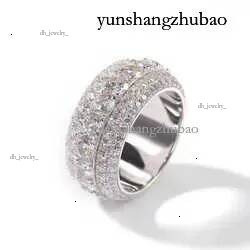 Sier Ring Moissanite Designer Jewelry Fashion Ice Crystal Men Women Hip Hop