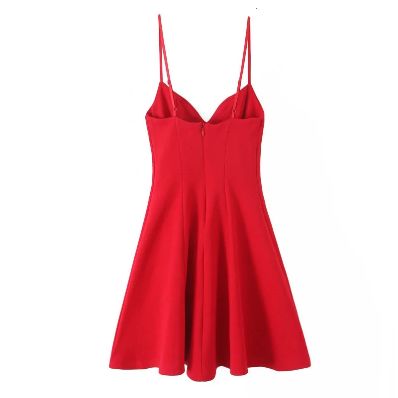 Women Stylish Mini Dress with Adjustable Thin Straps Sweetheart Neckline High Waist Aline Holiday Party Short Dresses 250513