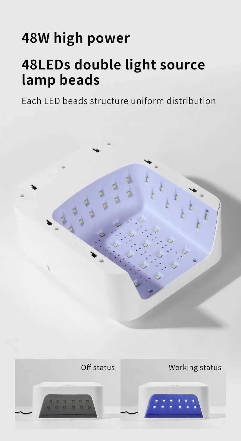 SNRQI New Arrival Professional OEM 48W High Power Wholesale Nail Dryer Light Portable UV LED Nail Lamp W250513 - view 6