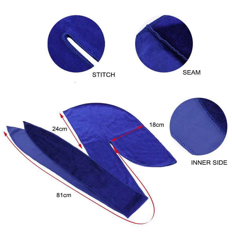 New Unisex Veet Durags Bandana Turban Hat Men Women Breathable Long Tail Pirate Hats Cap Hip Hop Headband