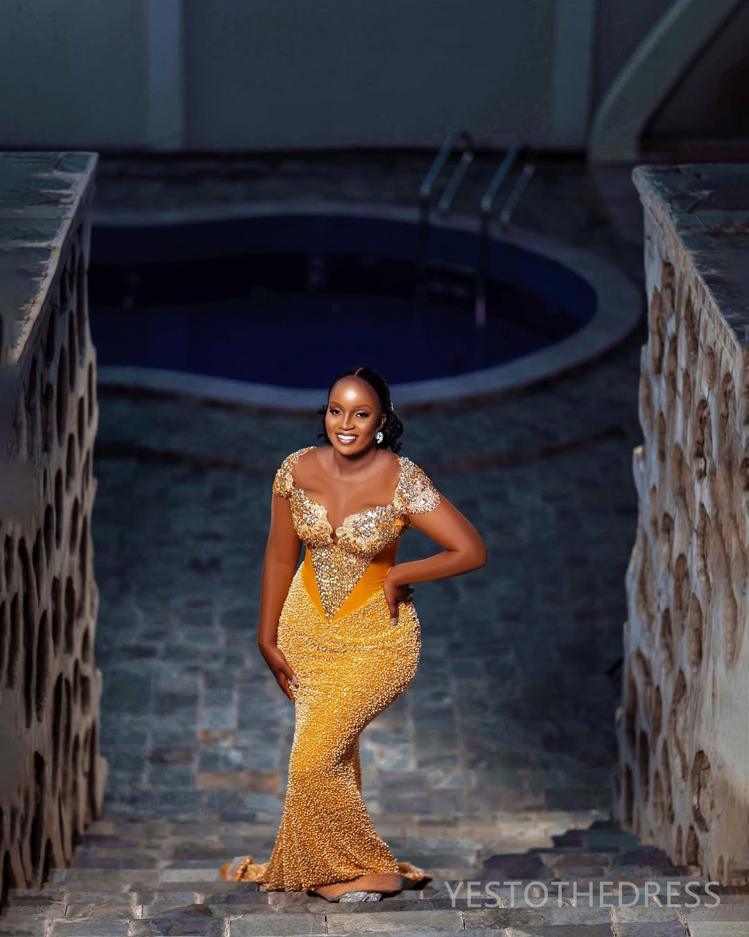 2025 Plus Size Aso Ebi Prom Dress Mermaid Prom Dresses Evening Formal Gowns Sheer Neck Long Sleeves Pearls Bead Lace Birthday Dress Second Reception G