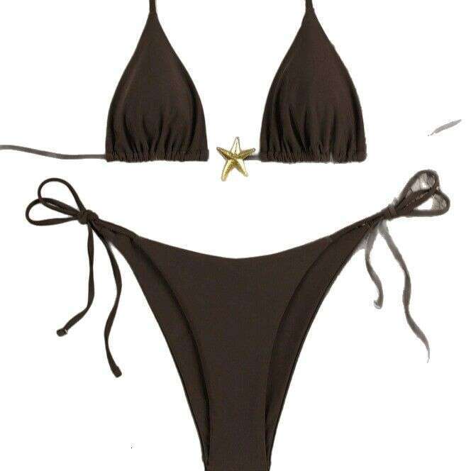 20254 European and American lace up high-end bikini swimsuit set for women 2025 new casual versatile fashion clothing