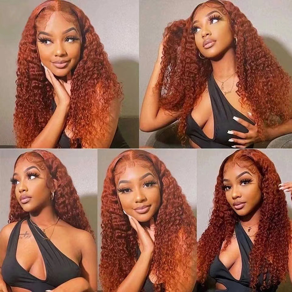 lace Front wig set new product womens small roll orange human hair wigs