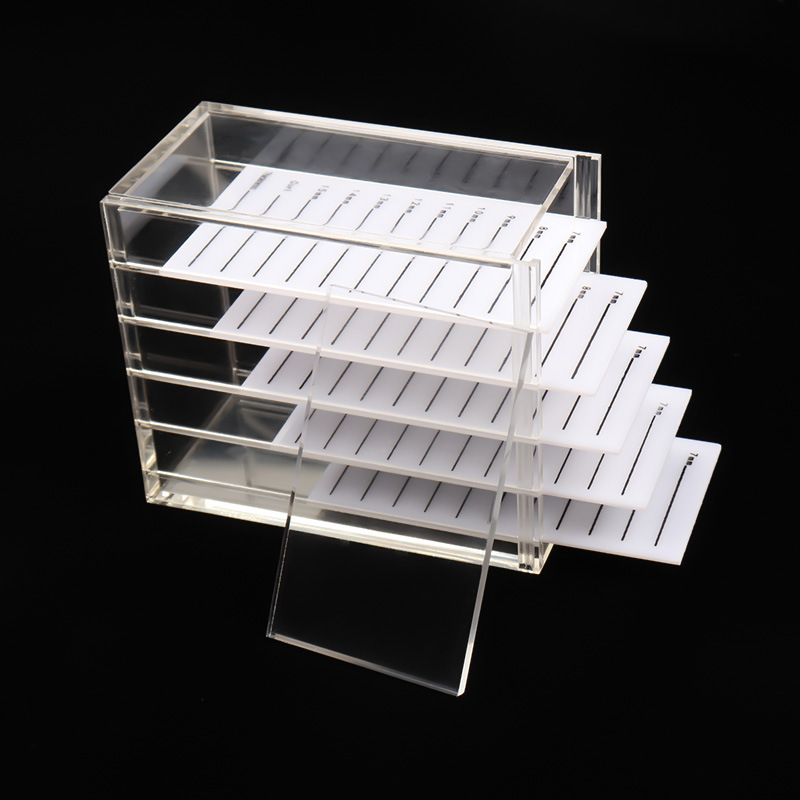 Five-layer Transparent Acrylic Grafting Eyelash Storage Tool Box With Scales