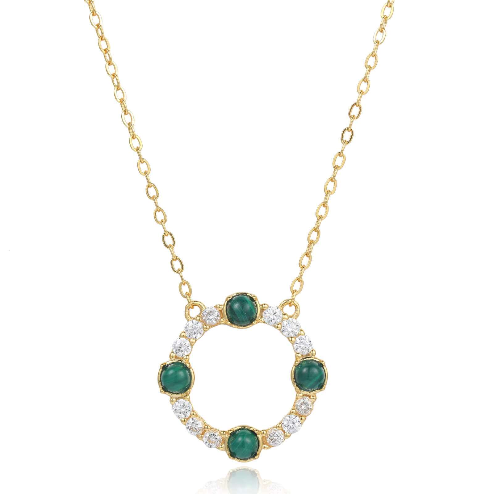 City Women's Manufacturer Pea Stone White Zircon Jewelry Sier Pendant Necklace