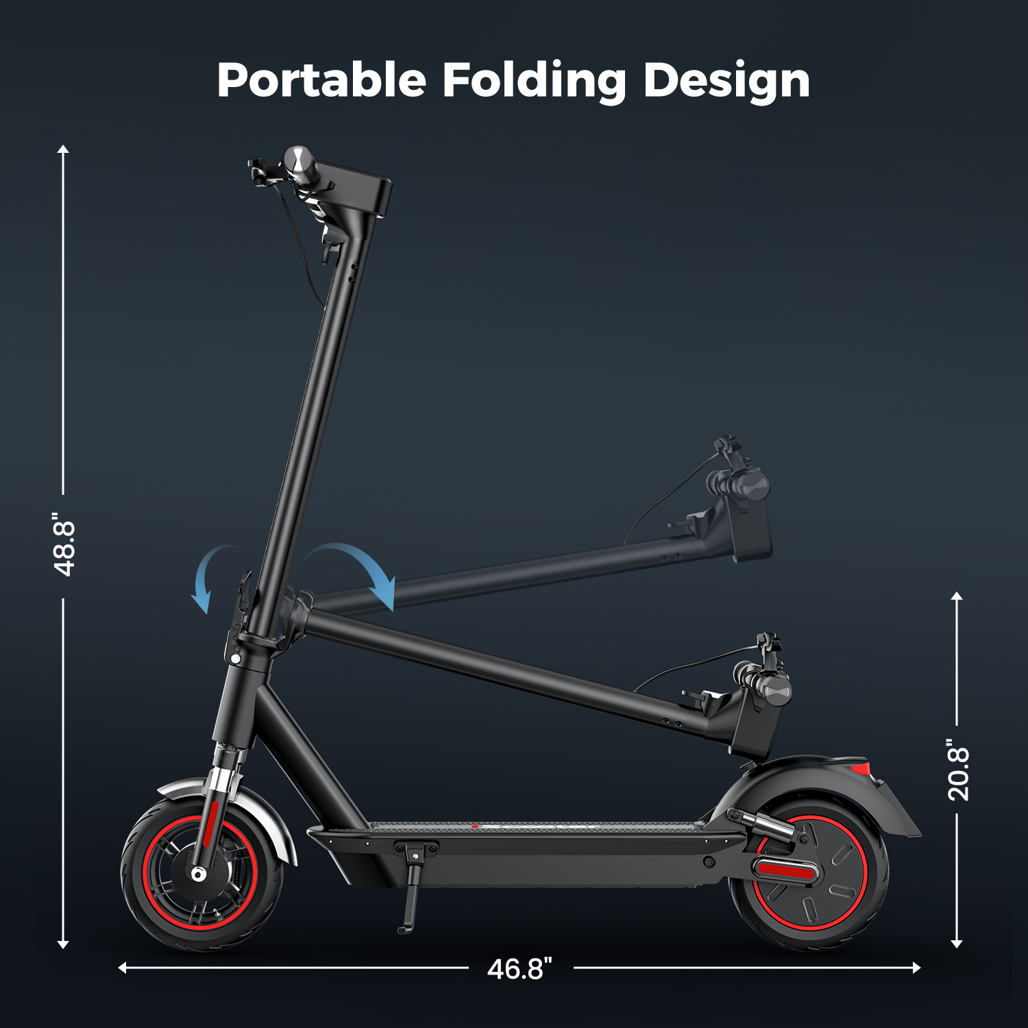 iScooter i10MAX 10 inch Electric Scooter with APP Offroad 750W Folding E-Scooter 48V 18AH Battery 45km/h Max Speed 96KM Range