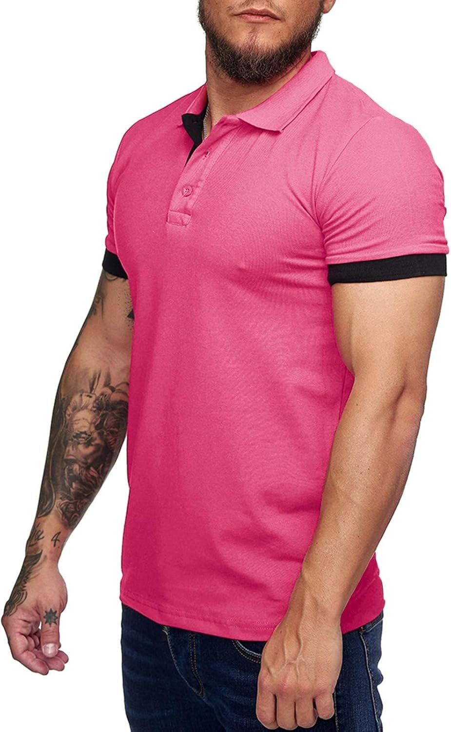Mens Polo shirt Men's Short Sleeve Casual Slim Fit Polo Shirts Basic Designed Classic Cut Cotton Shirts Polos shirts tshirt Casual tops summer cl