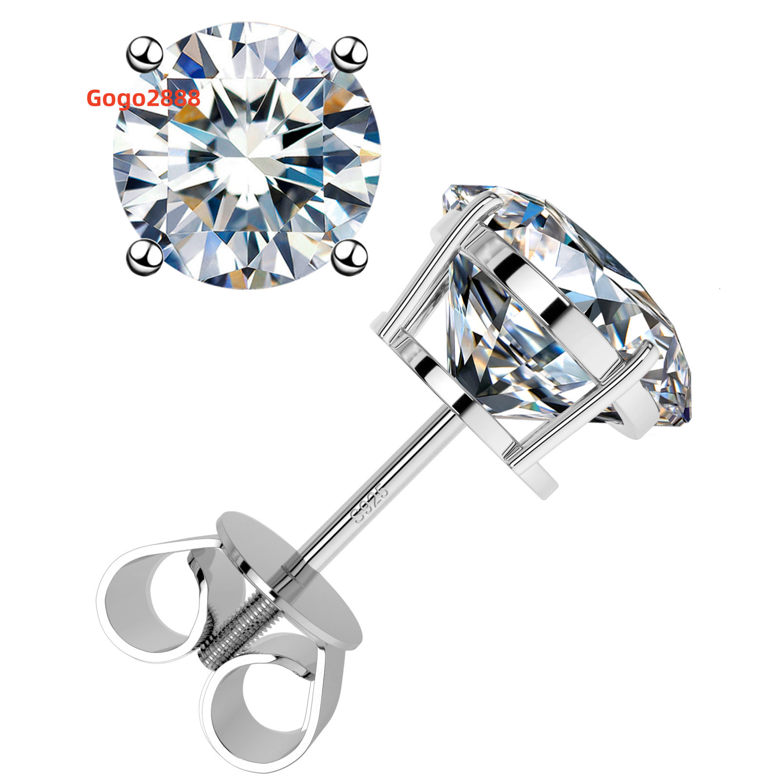 Hip Hop 925 Sterling Silver Jewelry Moissanite Earring Studs Jewelry Women Earrings Women Accessories Earrings