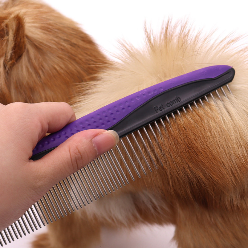 Cat Brushes For Indoor Cats Pet Artifact Dog Hair Beauty Cat Comb Supplies With Steel Teeth And Non-Slip Handle Dog Combs For Grooming Matting Pet Bru