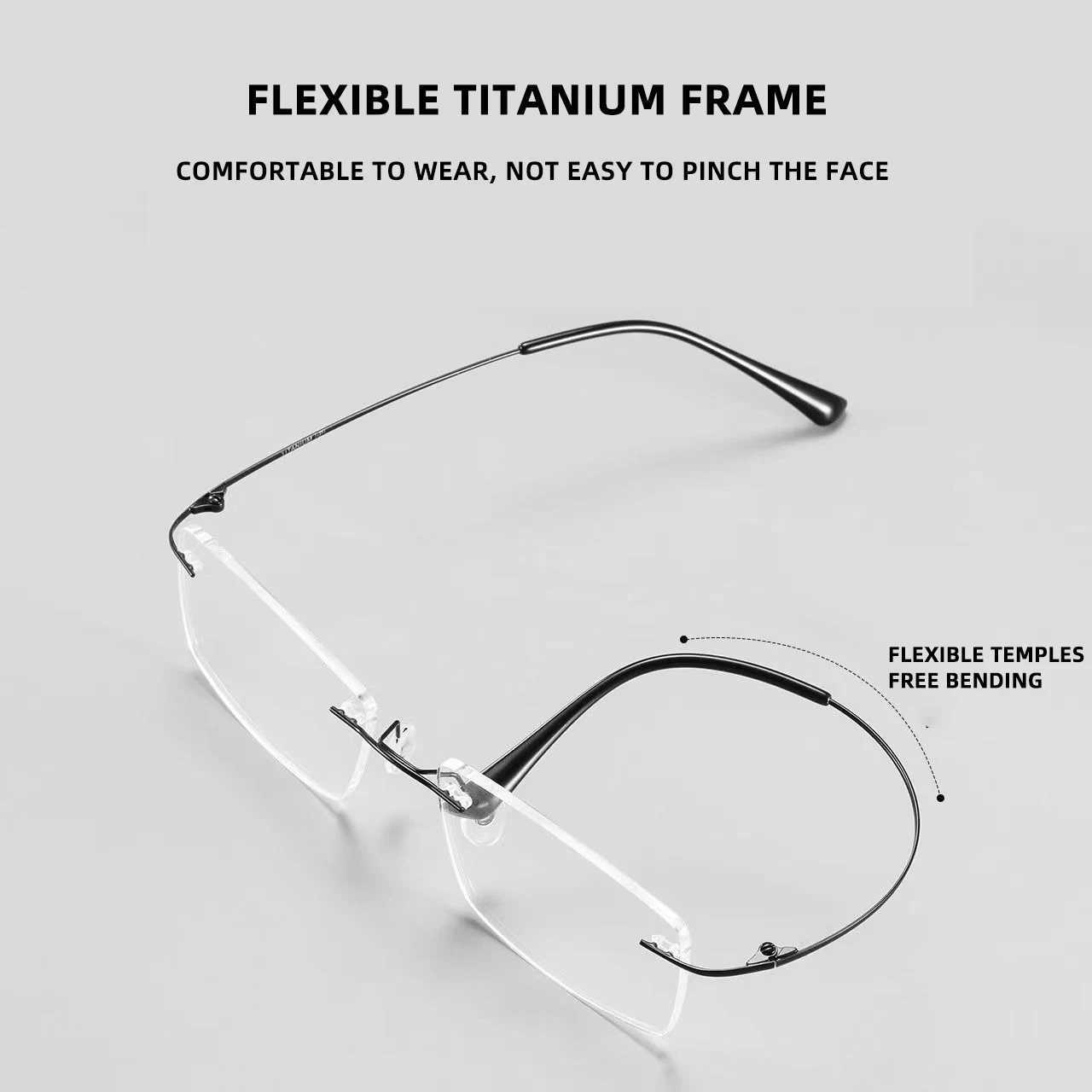 Titanium Reading Glasses Men Without Frame Magnifying Presbyopic Eyeglasses Titanium Frames Anti Blue Light Rimless Glasses Men W250513