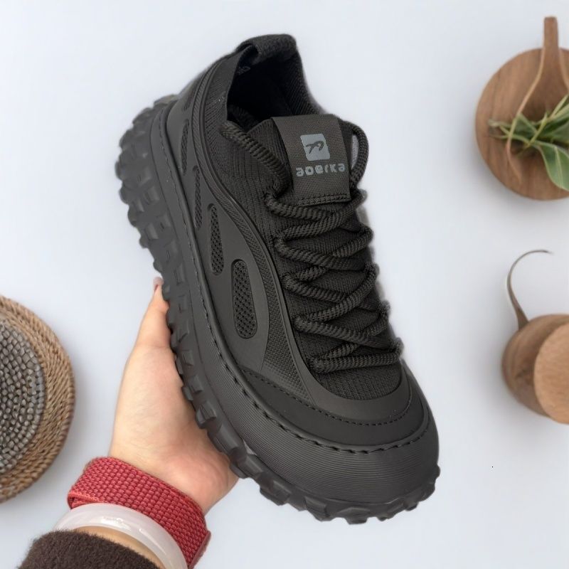 Fashion Casual In Spring New Black Warrior Thick Casual Shoes Soled Dad Shoes Breathable Mesh Outdoor Workwear Shoes For Men Ddmysaturn