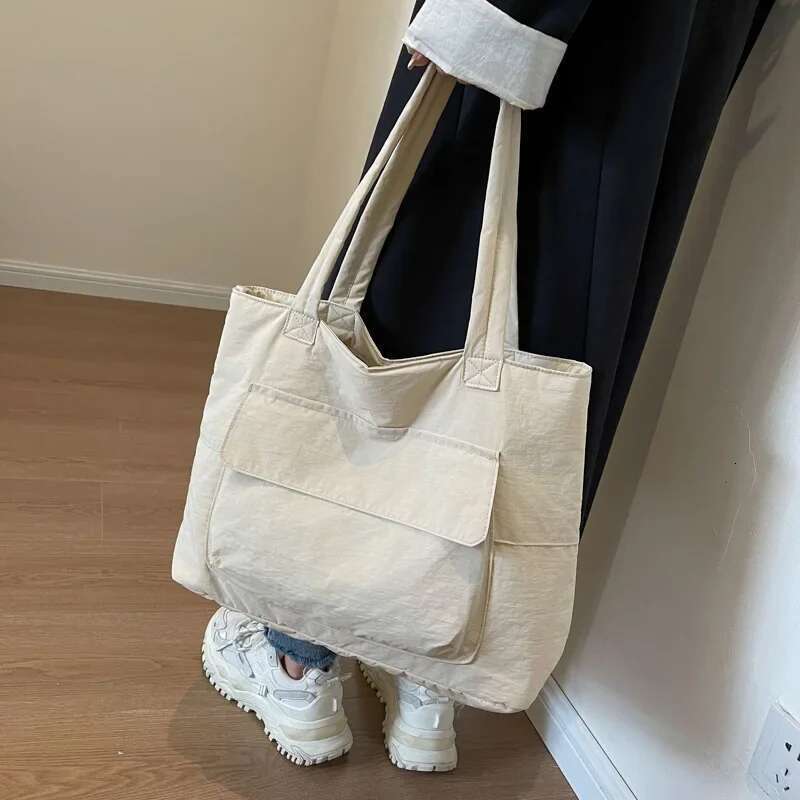Personalized Simple Shoulder New Casual Unisex Large Capacity Tote Solid Commuter Versatile Zipper Underarm Bag