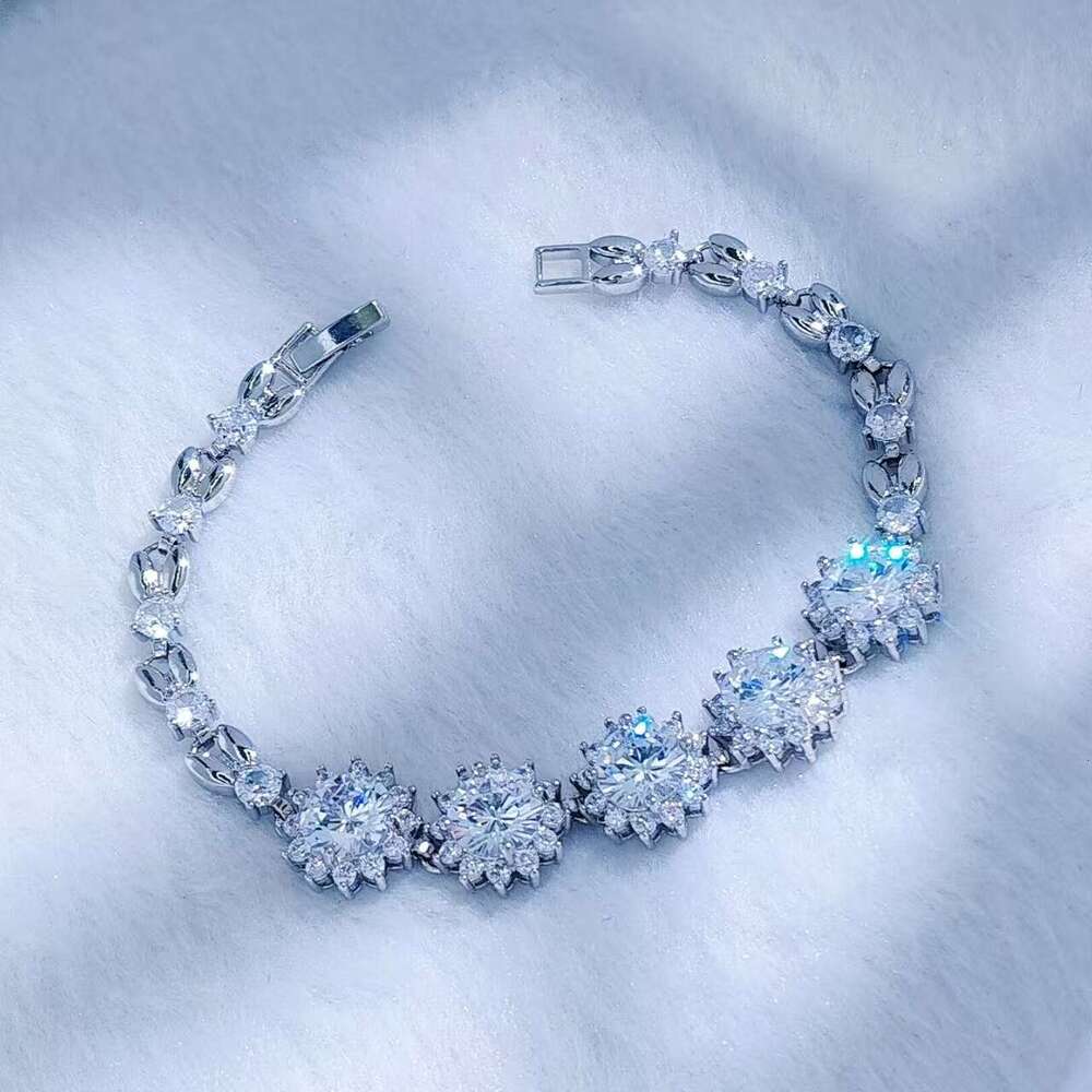 trendy fashion moissanite bracelet high carbon zircon aaa quality jewelry