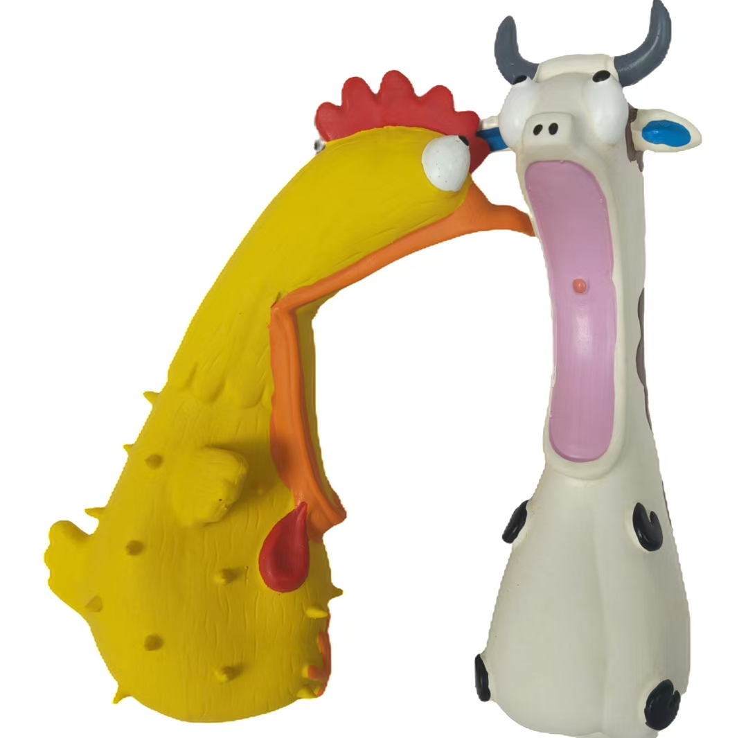 Rubber Rabbit Chewy Dog Toy Natural Latex Teething Screaming Sound Puppy Pet Toy 2 & 3pcs/Pack