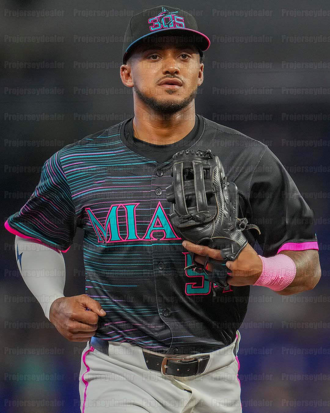 Custom Jerseys 2025 City Connect Jerseys Edward Cabrera Edwards Kyle Stowers Matt Mervis Jesus Sanchez Sandy Alcantara Otto Lopez Max Meyer Derek Hill