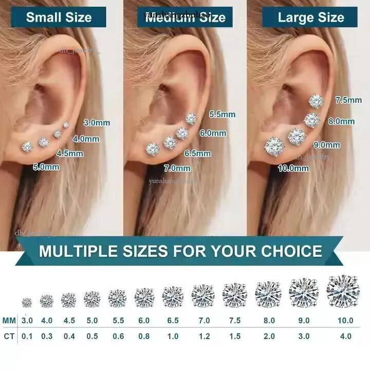 Screwback earring 3mm-10mm piercing jewelry 4 prongs set CVD HPHT lab grown stud in VVS
