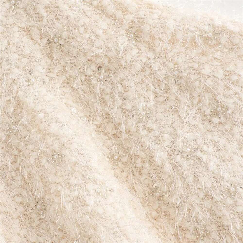 ZAR4 Summer New Women's European and American Style Original Customized Fabric Beaded Ragged Edge Coat