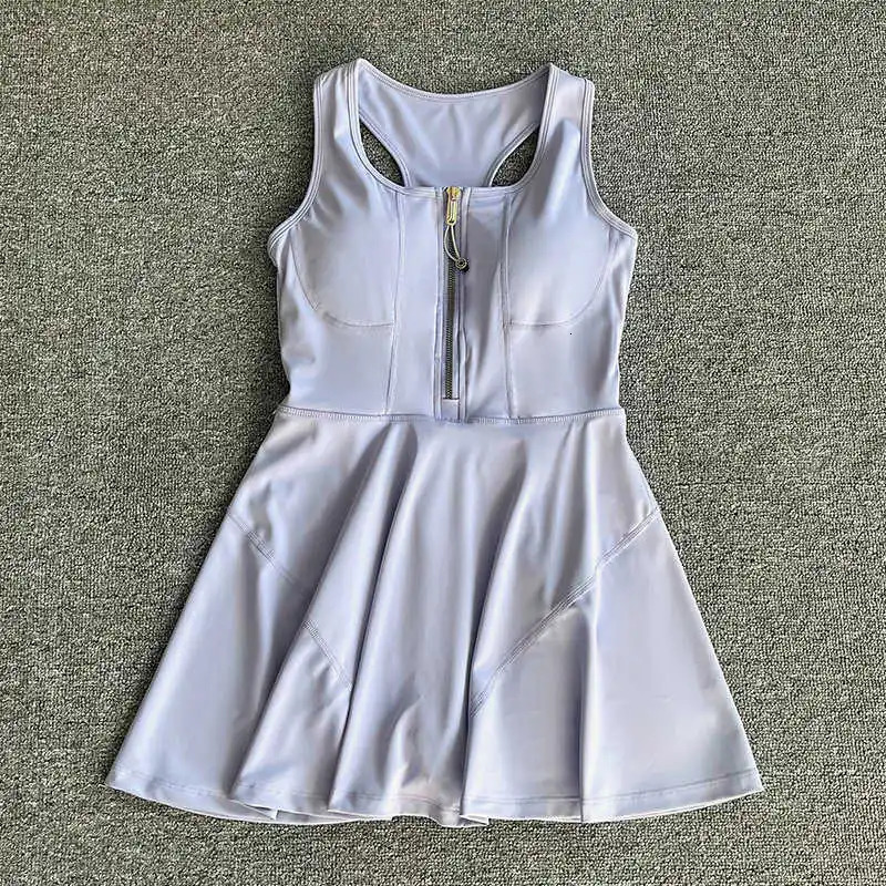 Womens antitransparent zipper base sports dress outdoor running top tennis suit onepiece fitness 250513