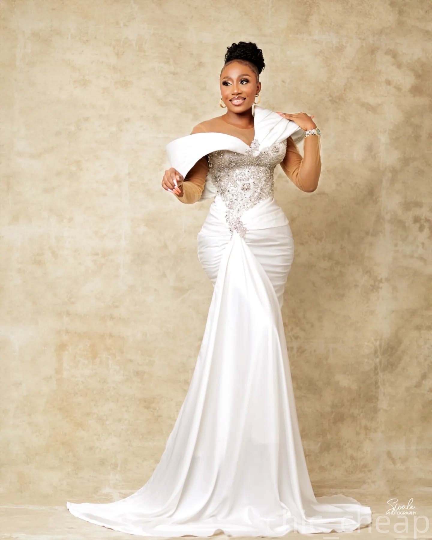 White Mermaid Plus Size Prom Dresses 2025 Lace Crystals Satin Full Sleeves Evening Formal Party Second Birthday Engagement Gowns Dress For Special Occ