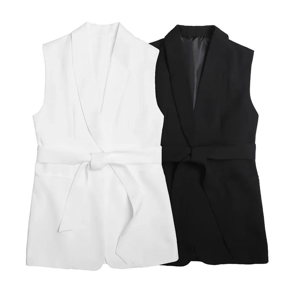 Kar Otza Summer Product French Commuting Style Versatile Waist cinching and slimming Collar tied up suit vest 250506
