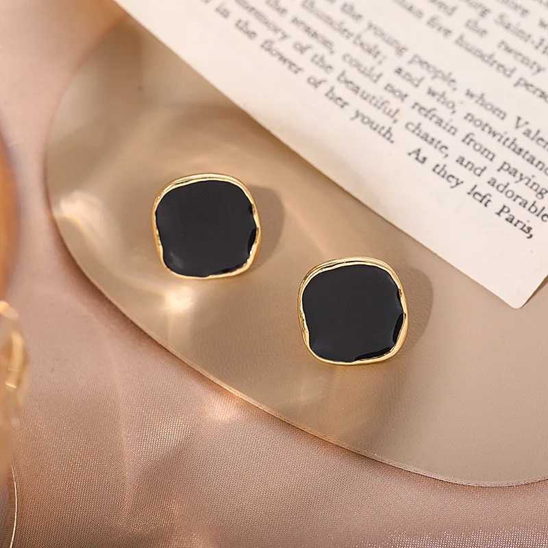 2024 New Black Earrings Irregularity Metal Earring for Women Vintage Jewelry New Design Fashion Aesthetic Earrings Accessories Y250510