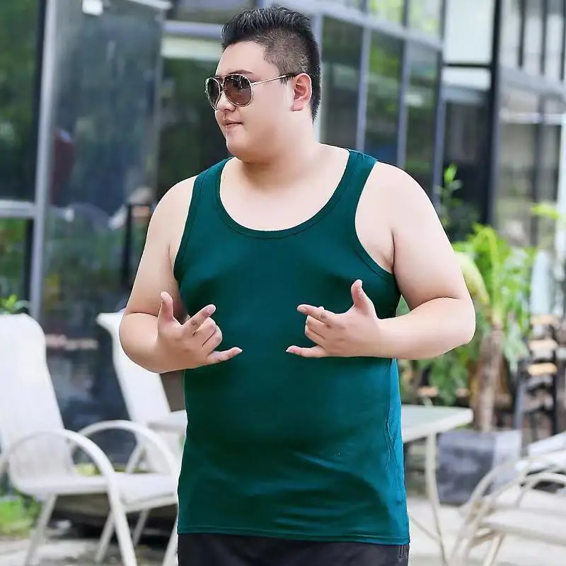 Two pieces Cotton Big Size Summer men clothing Tank Tops L-6XL Singlets Sleeveless fitness vest Bodybuilding Breathable t shirt 250513