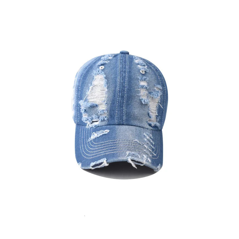 Washed Denim Ripped Baseball Cap Spring Cotton Hat Hip Hop Cap for Men Women Summer Cap Casquette 250512