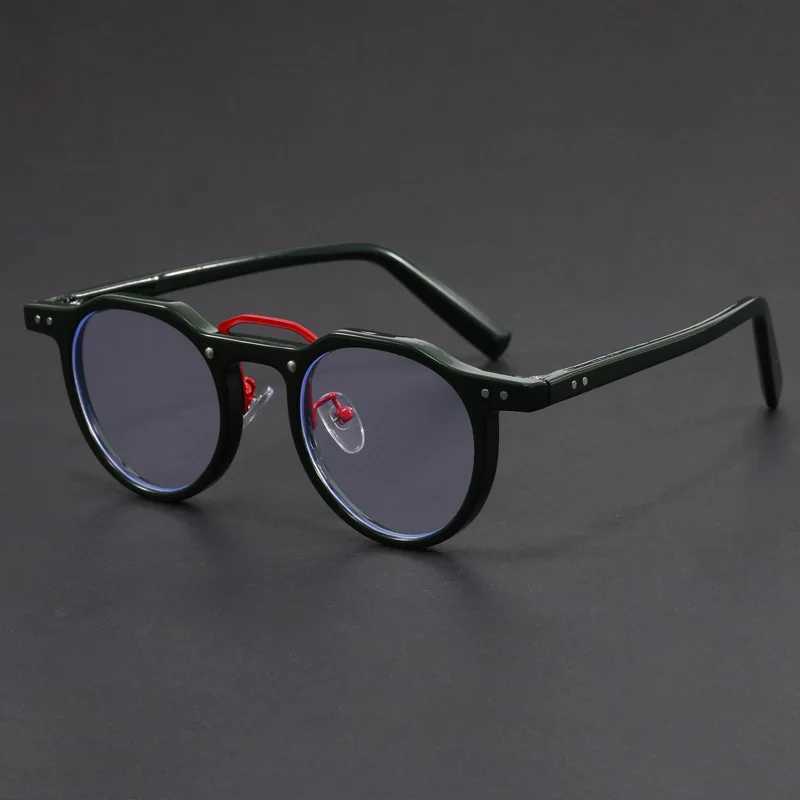 Retro Anti Blue Light Reading Glasses Women Men Round Myopia Glasses in Trend Retro Prescription Eyeglasses Photochromic Lens +1 W250513