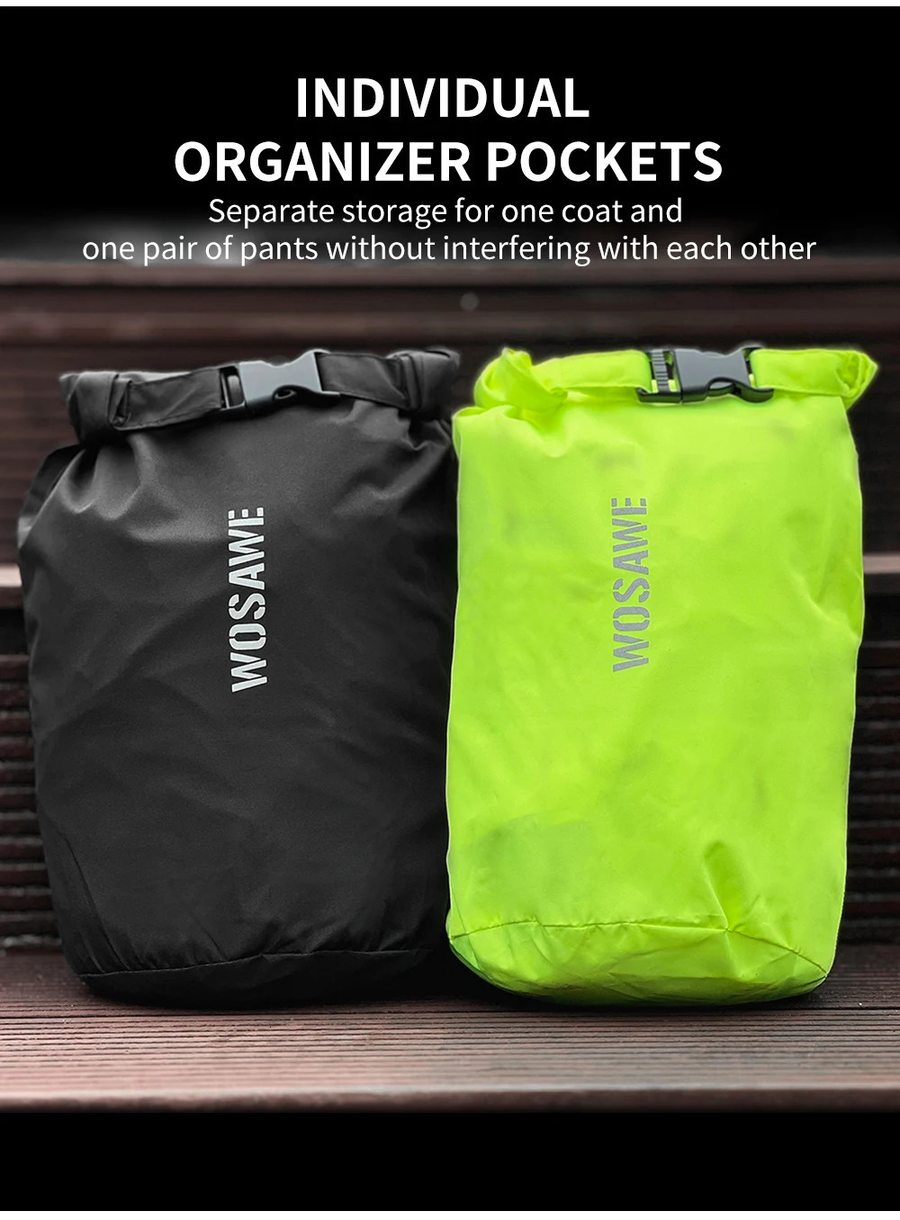 WOSAWE Motorcycle Women Raincoat Cap Pocket Riding Reflective Waterproof Motorcyclist Split Capa De Chuva Motoqueiro Impermeable 250513
