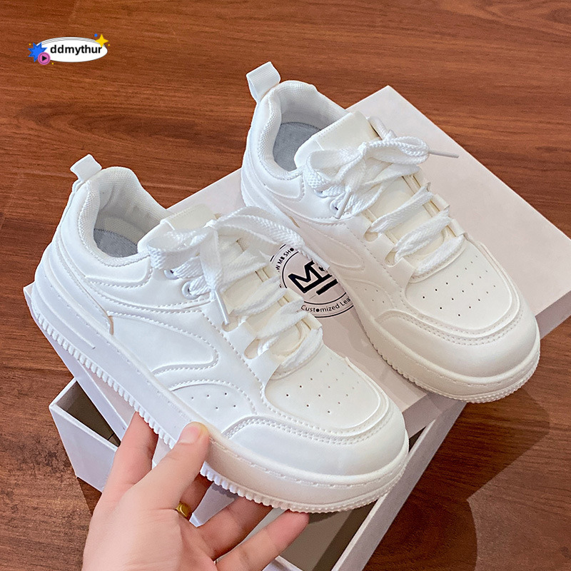 2024 Spring Autumn New Korean Edition Versatile Sports and Leisure Ins Trendy College Style Board Women, White Shoes for Women ddmythur
